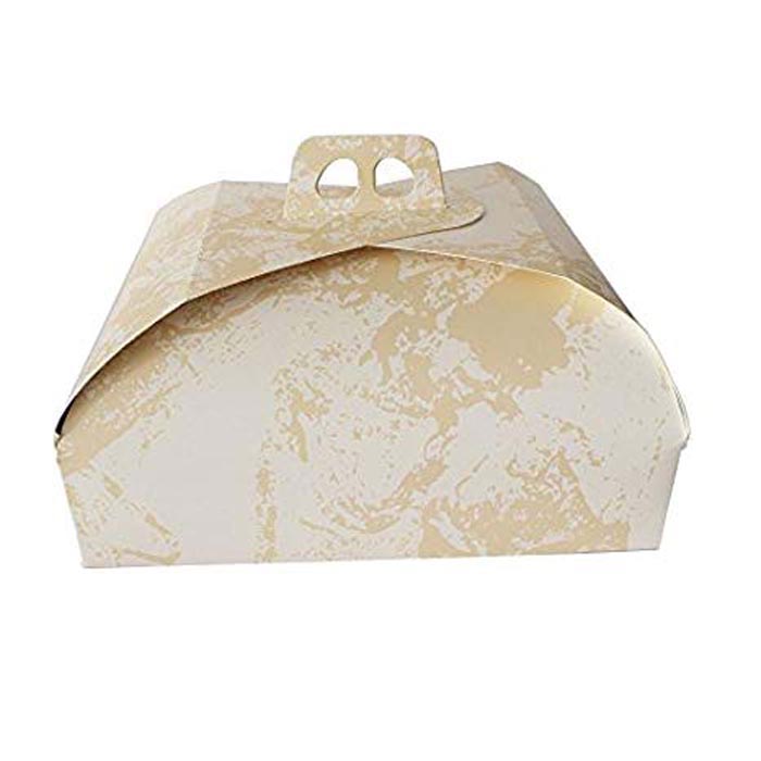 SCATOLE TORTA IN CARTONE COLORE BIANCO/ORO LARGHEZZA 25 CM 100 PEZZI