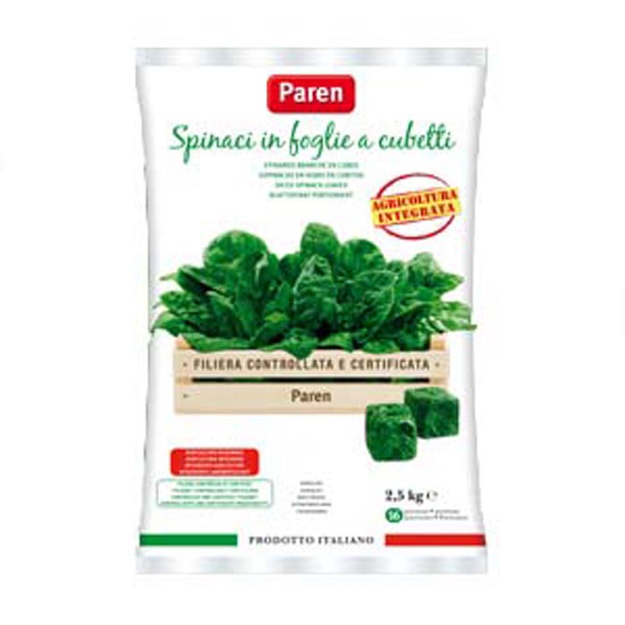 SPINACI CUBETTATI 2,5 KG 4 PEZZI PAREN