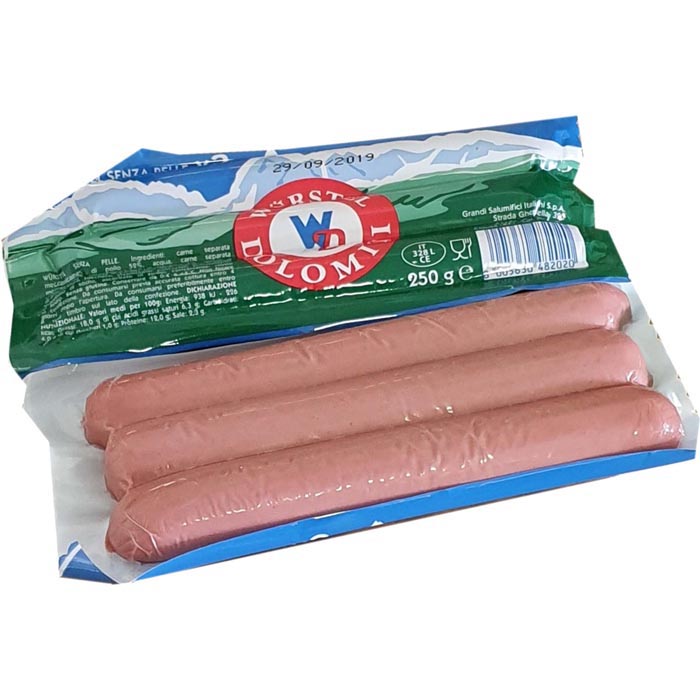 WURSTEL 250 GR 15 PEZZI DOLOMITI