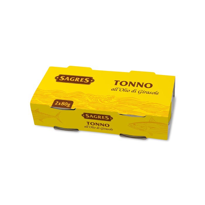 TONNO IN SCATOLA 80 GR 2 PEZZI 12 CONFEZIONI SAGRES
