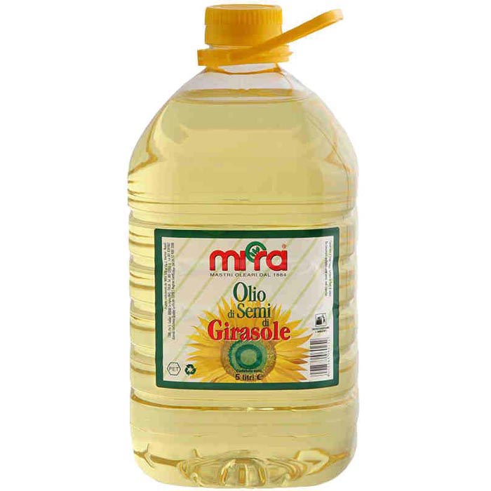 OLIO DI SEMI DI GIRASOLE 2 BOTTIGLIE DA 5 LITRI MIRA